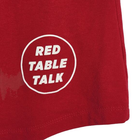 Red Table Talk Racerback Athleisure Workout Casual Comfy Tank Top Red White Sz S - Picture 5 of 6